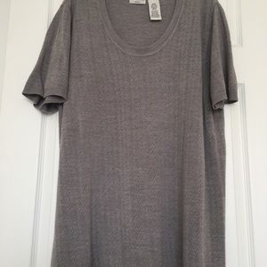 Gray Knit Short Sleeve Sweater - 22/24 W